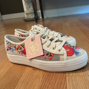 NWT never worn Keds x Rifle Paper co embroidered
